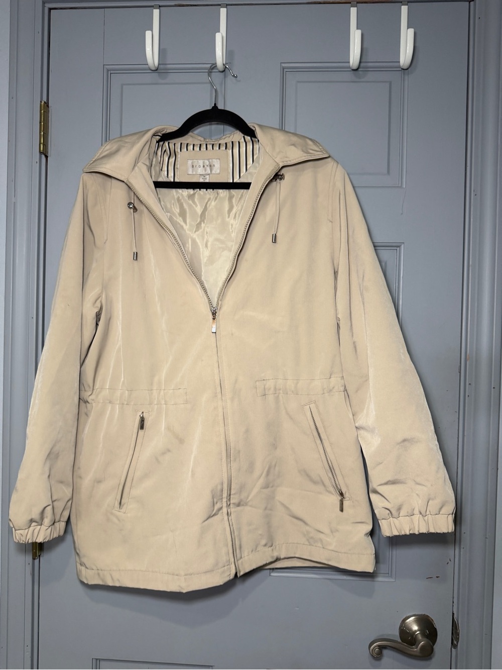 Braetan Light Beige Hooded Utility Jacket